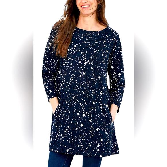 Joules Tops - Joules Anise Bonfire Sky Star Print Knit Tunic Dress